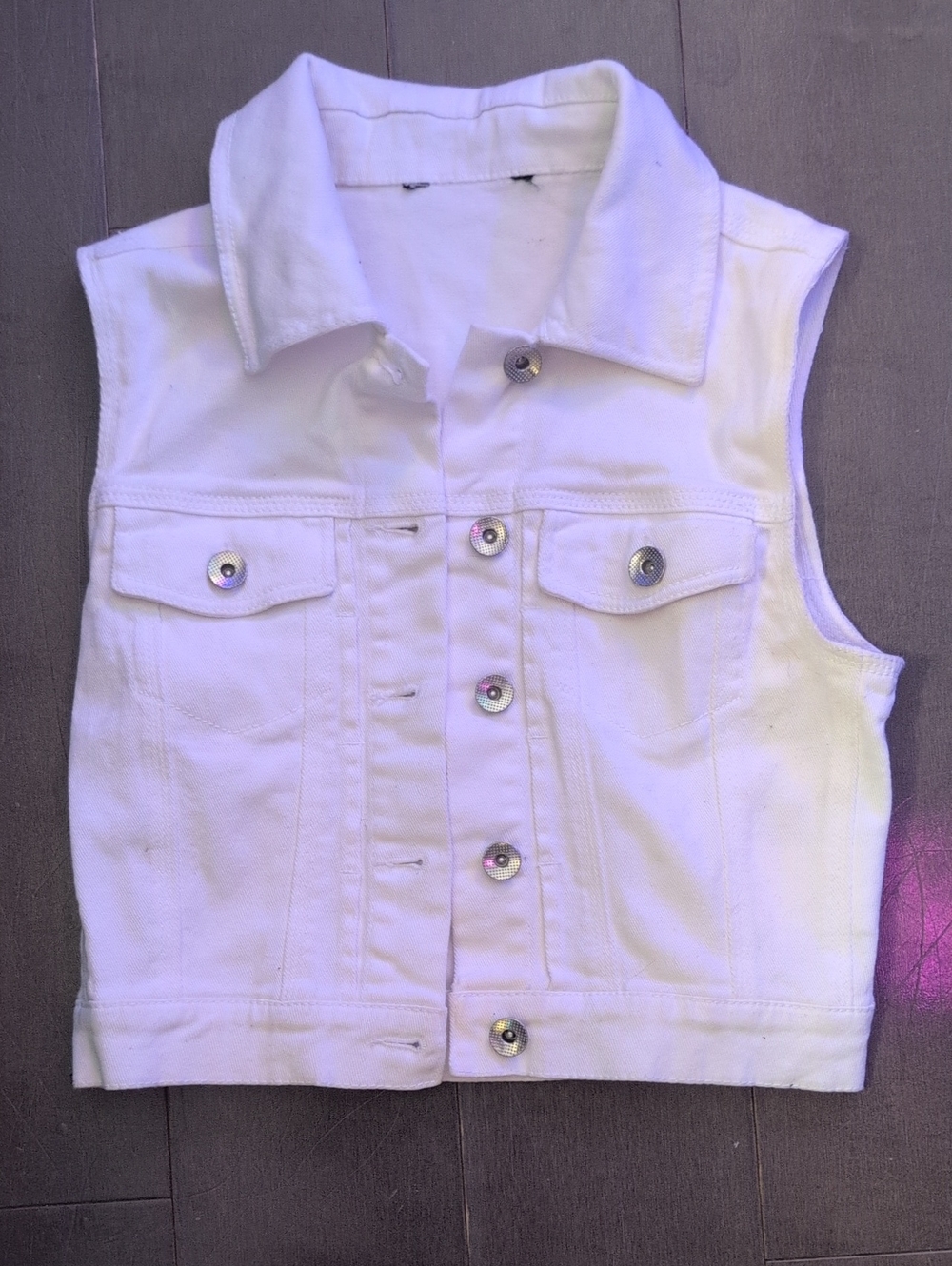 Levi's White Sleeveless Denim Vest